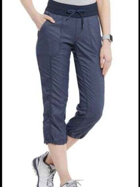 The North Face Aphrodite Hiking Pants Cropped Drawstring Lightweight Blue Size L